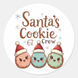 Pegatina Redonda Santa's Cookie 67 Crew