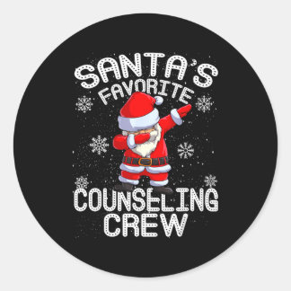 Pegatina Redonda Santa's Favorite Counseling Crew Christmas 