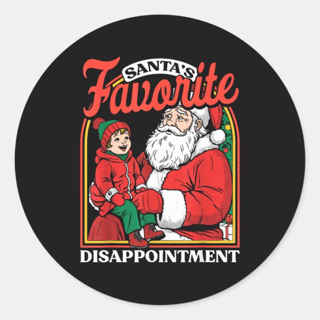 Pegatina Redonda Santas Favorite Disapintment Funny Sarcastic Chris (Anverso)