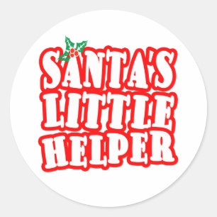 Pegatina Redonda Santas Little Helper