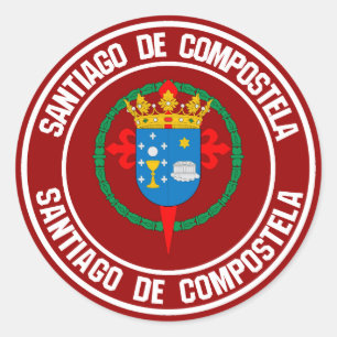 Pegatina Redonda Santiago de Compostela Ronda Emblem