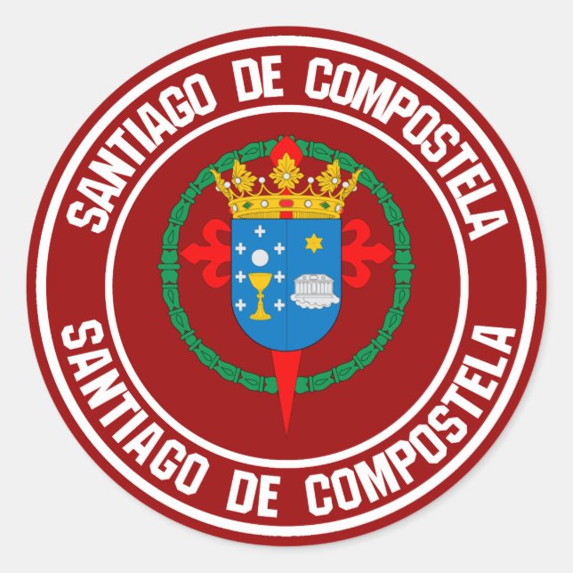 Pegatina Redonda Santiago de Compostela Ronda Emblem (Anverso)