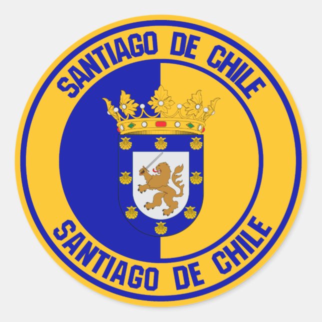 Pegatina Redonda Santiago Round Emblem (Anverso)