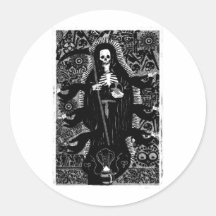 Pegatina Redonda Santisima Muerte