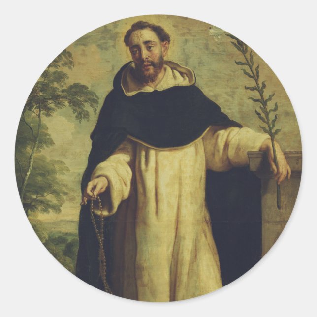 Pegatina Redonda Santo Domingo de Guzmán (Anverso)