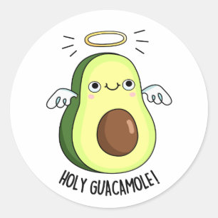 Pegatina Redonda Santo Guacamole Cute Goody Aguacado Pun