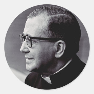 Pegatina Redonda Santo Josemaria Escriva