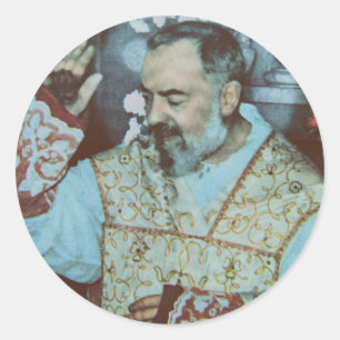 Pegatina Redonda Santo Padre Pio 