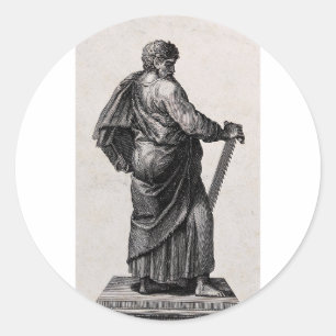 Pegatina Redonda Santo Simón el Apóstol y Predicador Zelote