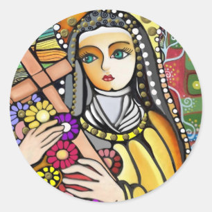 Pegatina Redonda Santo Teresa de Jesús