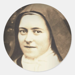 PEGATINA REDONDA SANTO TERESA DE LISIEUX