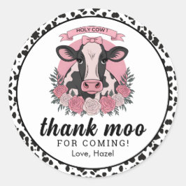 Pegatina Redonda Santo Vaca Soy una Vaquera Fiesta de primer cumple