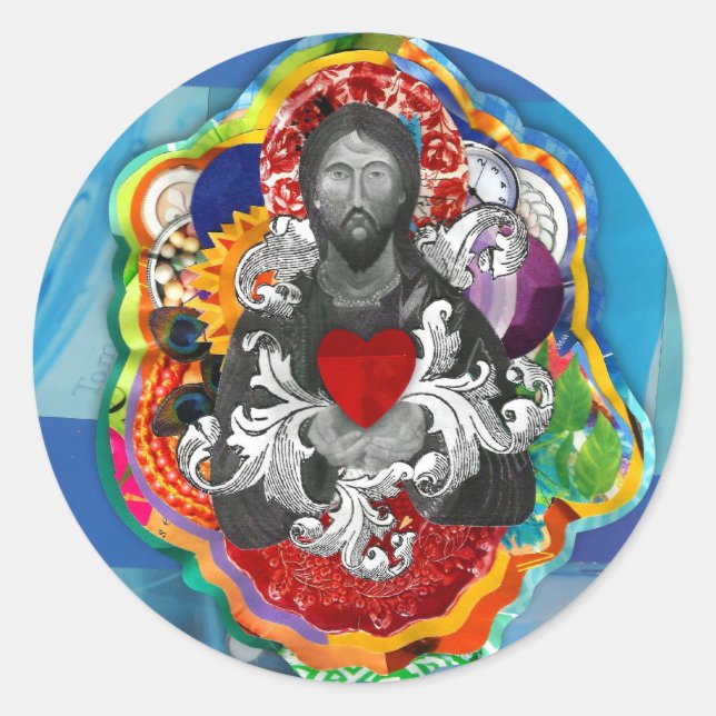 Pegatina Redonda Santos (Anverso)