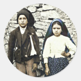 Pegatina Redonda Santos Francisco y canonización de Jacinta Marto