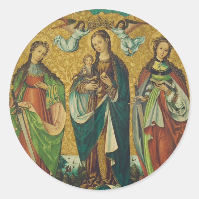 Pegatina Redonda Santos Perpetua y Felicidad (Anverso)