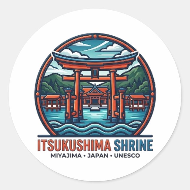 PEGATINA REDONDA SANTUARIO ITSUKUSHIMA (Anverso)