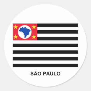 Pegatina Redonda São Pablo, bandera que agita del Brasil