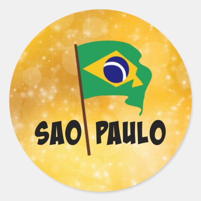 Pegatina Redonda São Paulo, Bandera de Brasil (Anverso)
