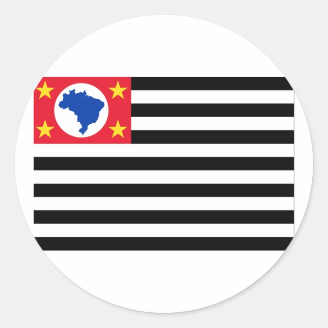 Pegatina Redonda São Paulo, Bandera de Brasil (Anverso)