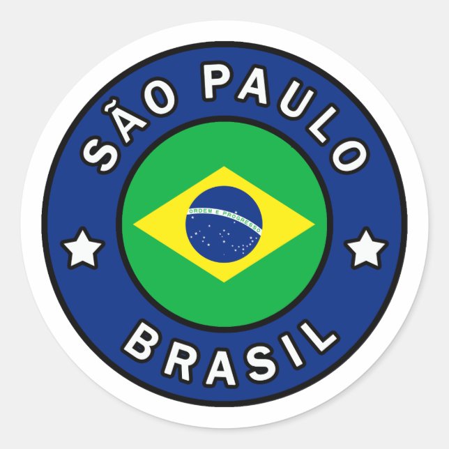 Pegatina Redonda São Paulo Brasil (Anverso)