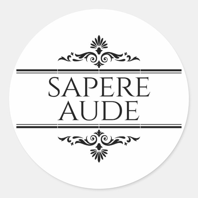 Pegatina Redonda Sapere Aude (Anverso)