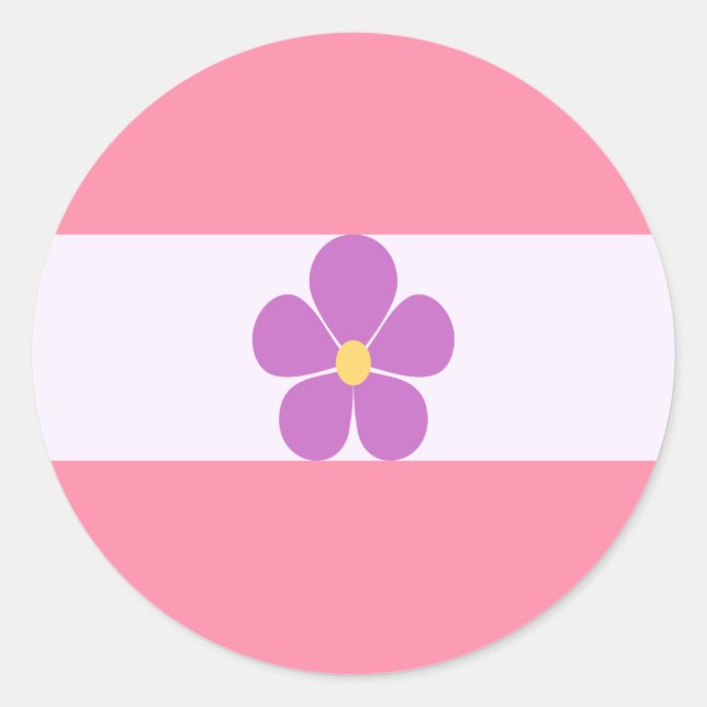 Pegatina Redonda Sapphic Pride Flag (Anverso)