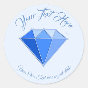 Pegatina Redonda Sapphire Gemstone. Joyería. 45 Aniversario Boda
