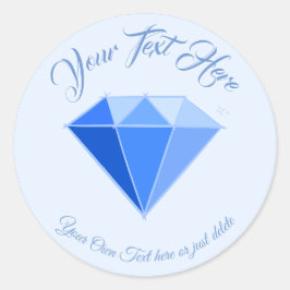 Pegatina Redonda Sapphire Gemstone. Joyería. 45 Aniversario Boda