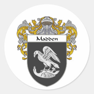 Pegatina Redonda Saque de quicio el escudo de armas (cubierto)