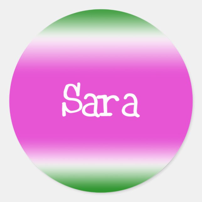 Pegatina Redonda Sara (Anverso)