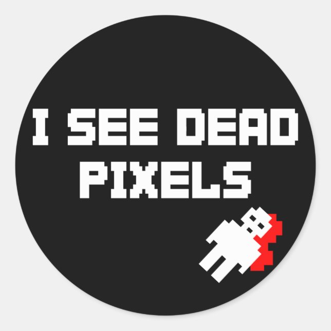 Pegatina Redonda Sarah Marshall Dead Pixels (Anverso)