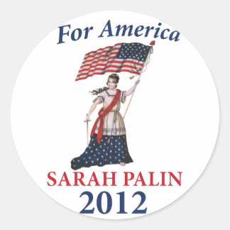 Pegatina Redonda Sarah Palin 2012