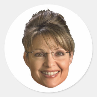Pegatina Redonda sarah palin head