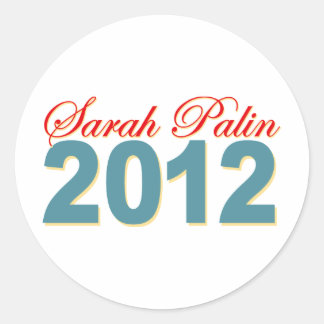 Pegatina Redonda Sarah Palin presidente 2012