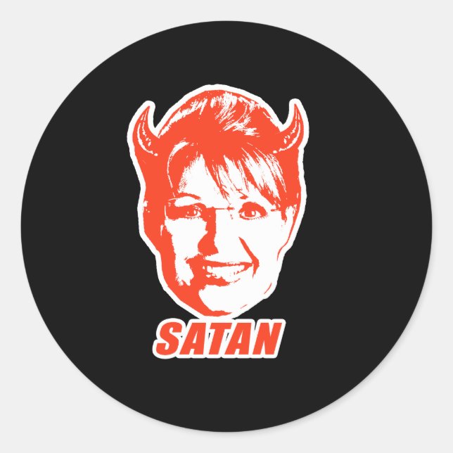 PEGATINA REDONDA SARAH SATAN (Anverso)