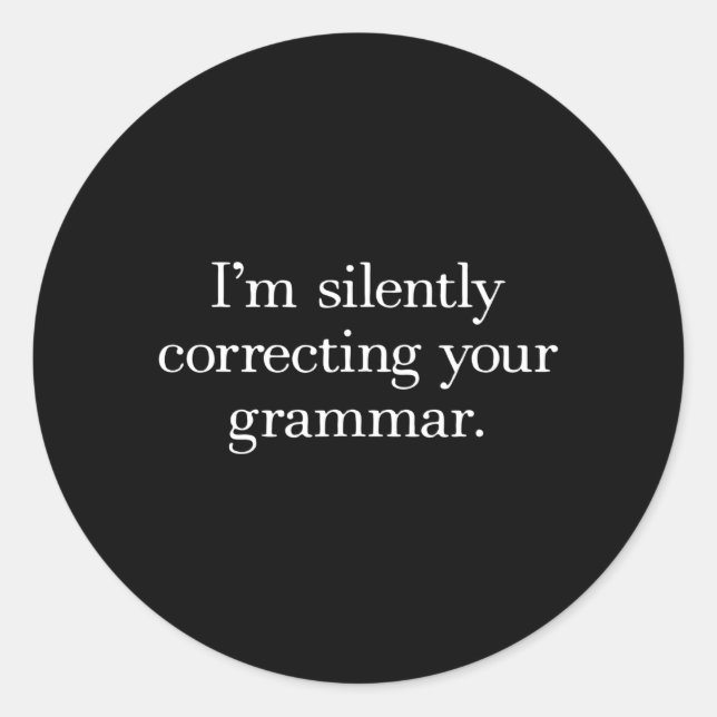 Pegatina Redonda sarcasmo inglés (Anverso)