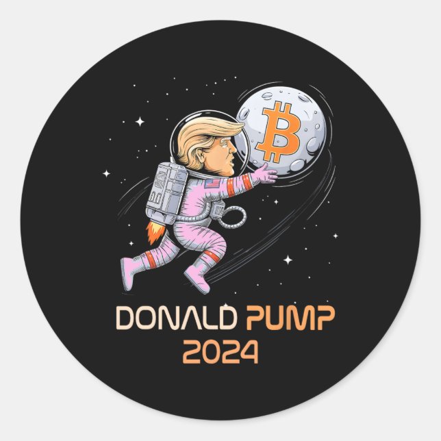 Pegatina Redonda Sarcástica moneda de 2024 de Donald Pump (Anverso)