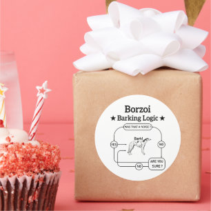 Pegatina Redonda Sarcástico dueño de perros con lógica de ladrido d