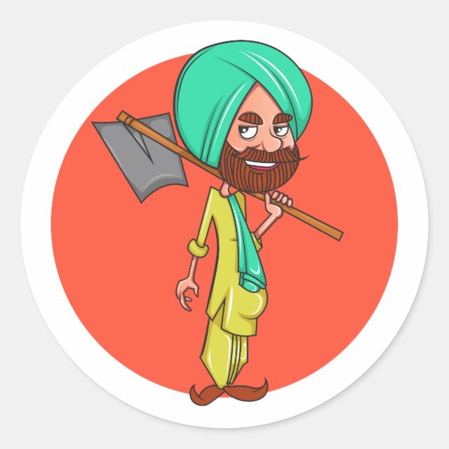 Pegatina Redonda Sardar Ji (Anverso)