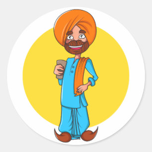 Pegatina Redonda Sardar Ji