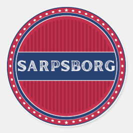 Pegatina Redonda Sarpsborg City Pride Emblem – Norwegian Identity