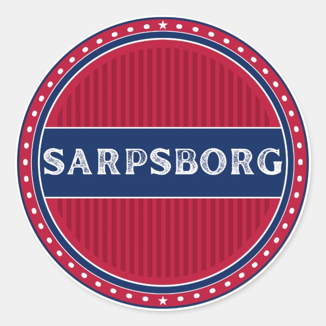 Pegatina Redonda Sarpsborg City Pride Emblem – Norwegian Identity (Anverso)
