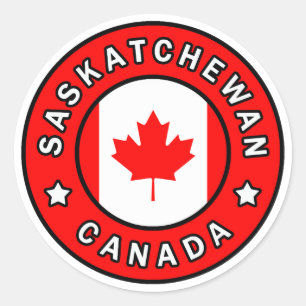 Pegatina Redonda Saskatchewan Canada