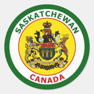PEGATINA REDONDA SASKATCHEWAN, CANADÁ