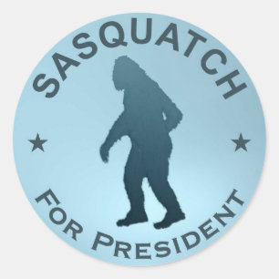 Pegatina Redonda Sasquatch Para Presidente