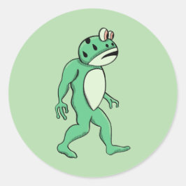 Pegatina Redonda Sasquatch rana de Portland