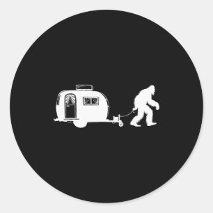 Pegatina Redonda Sasquatch Rv Autocaravana Camping Bigfoot Furgonet