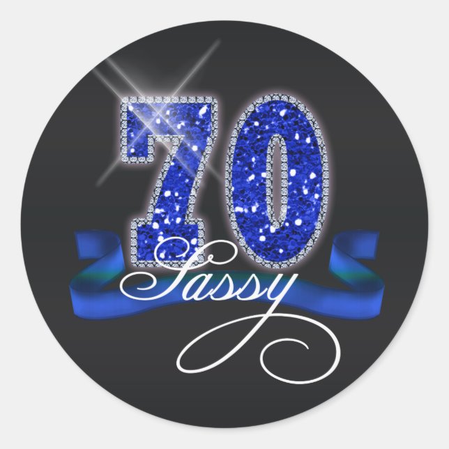 Pegatina Redonda Sassy Seventy Sparkle ID191 (Anverso)