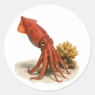 Pegatina Redonda Sassy Squid sobre la patrulla