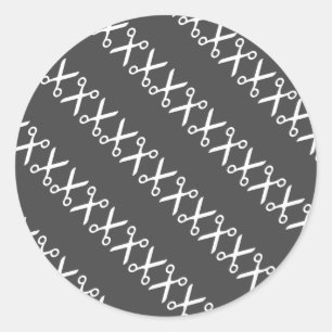 Pegatina Redonda Sastre de peluquería para tijeras de corte elegant